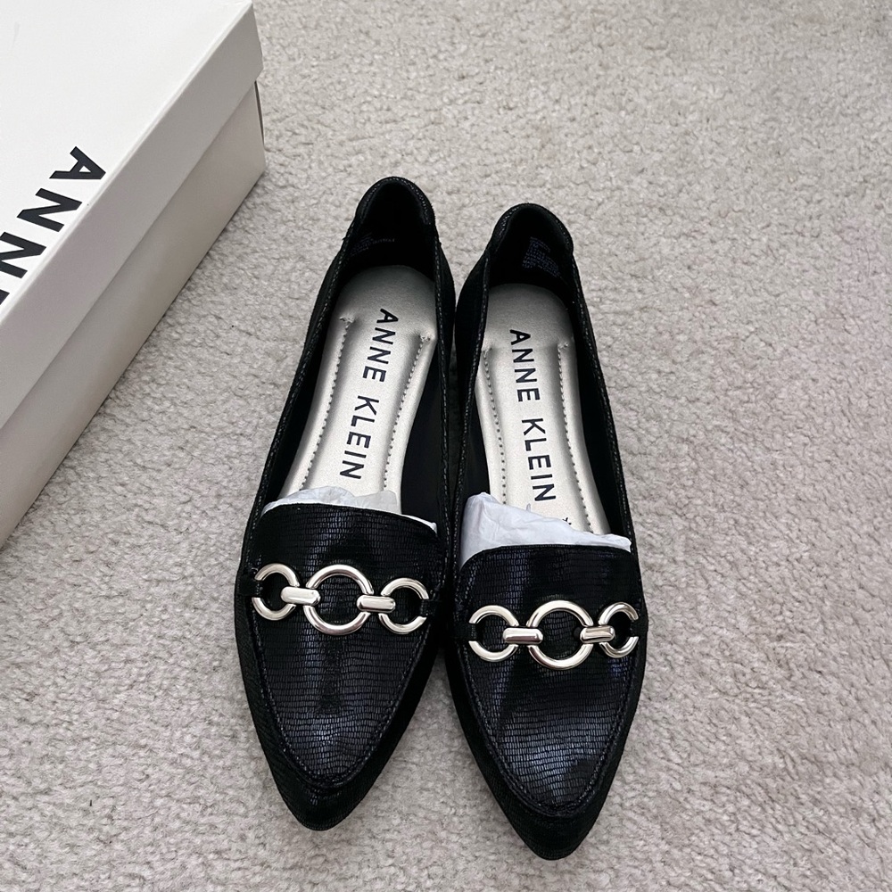 Anne Klein Memory Foam Black Flats/loafers Size 7 NIB